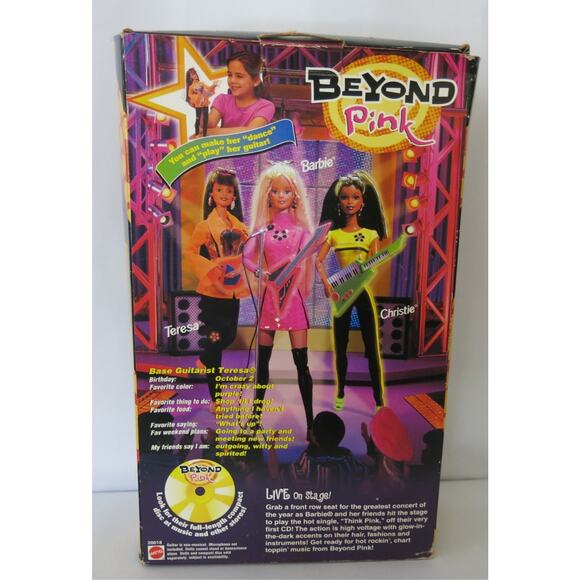 VINTAGE 1998 Beyond Pink Teresa BARBIE #20018 New In Box Mattel Caucasian Music - Picture 2 of 12